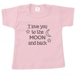 Korte mouw shirt roze moon
